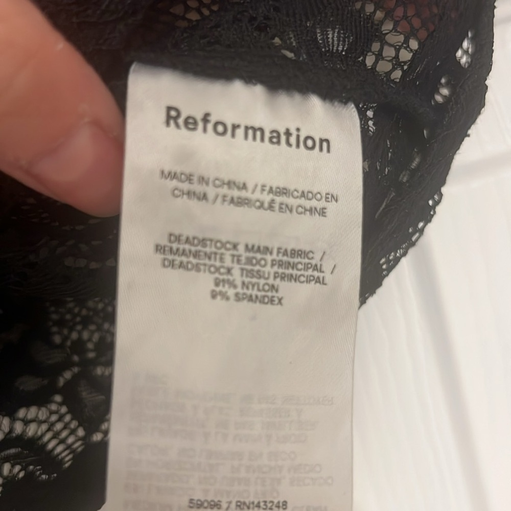 Reformation Black Lace Long Sleeve Top Adriano - Picture 4 of 7